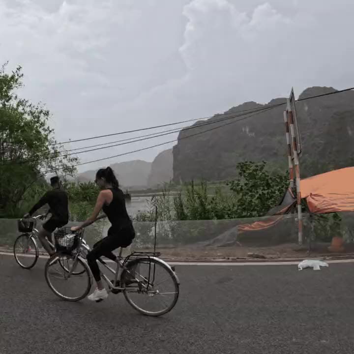 Cycling through the rain